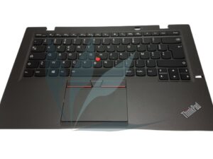 Clavier français avec repose-poignets gris foncé pour Lenovo Thinkpad Carbon X1 3ème génération (20BS, 20BT)