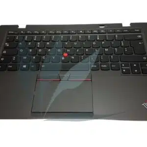 Clavier français avec repose-poignets gris foncé pour Lenovo Thinkpad Carbon X1 3ème génération (20BS, 20BT)