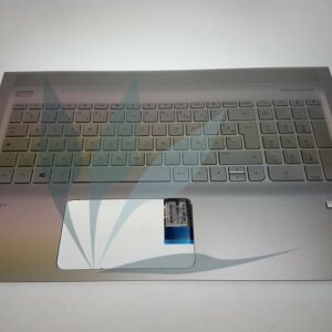 Clavier français avec repose-poignets argent avec lecteur d'empreinte neuf d'origine HP pour HP Envy 15-AE SERIES