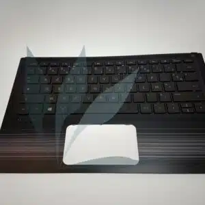 Clavier français avec repose-poignets noir / stries argent pour HP Pavilion X360 11-U SERIES