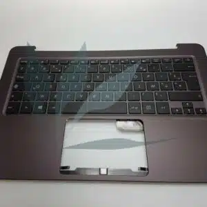 Clavier français avec repose-poignets gris-brun pour Asus UX305F