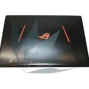 Capot supérieur écran noir avec logo orange / rouge avec charnières et câble video 40 broches et câbles wifi neuf d'origine Asus pour Asus ROG GL753VE