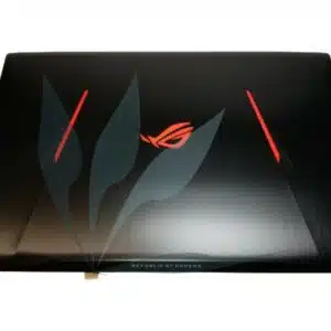 Capot supérieur écran noir logo ROG rouge / orange avec charnières, câble video 30 broches et câbles wifi neuf d'origine Asus pour Asus ROG GL753VE