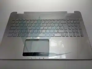 Clavier français rétro-éclairé avec repose-poignets gris clair pour Asus ROG G551JK