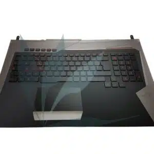 Clavier français rétro-éclairé avec repose-poignets noir et gris neuf d'origine Asus pour Asus G752VT