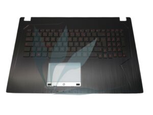 Clavier français noir / lettres rouges avec repose-poignets noir neuf d'origine Asus pour Asus GL753VD