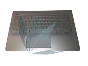 Clavier français rétro-éclairé avec repose-poignets argent type 1 neuf d'origine HP pour HP Pavilion 14-CE SERIES (attention plusieurs versions existent pour ce modèle, nous contacter)