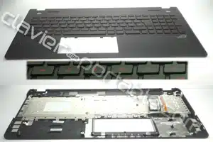 Repose poignet noir et clavier français RETROECLAIRE noir  pour Asus G56J