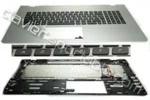 Clavier belge (azerty / idem français sauf touches @, ), ( )  avec repose-poignets touches rétroéclairées pour Asus N76