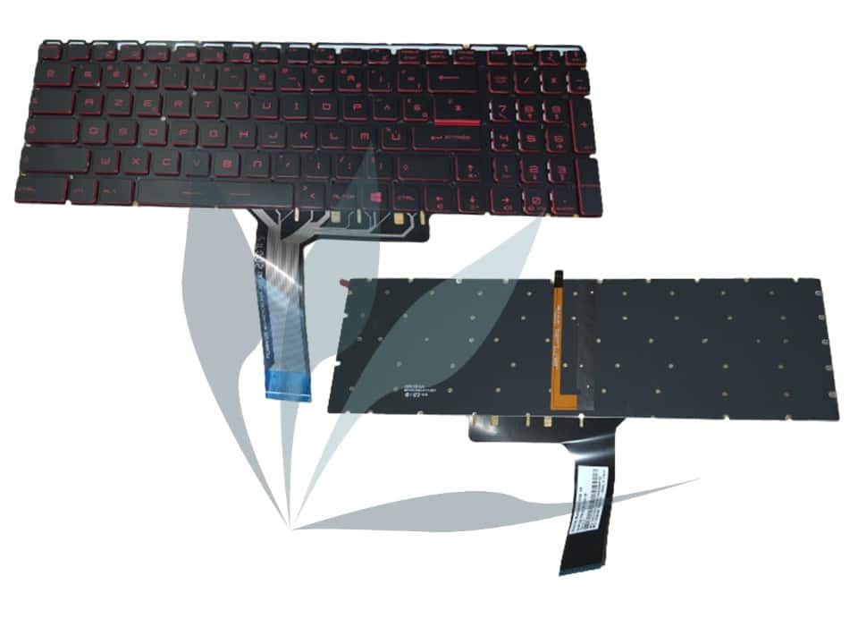 Clavier français avec rétro-éclairage rouge à sertir neuf pour MSI GL75 9SD  - Pièce PC Portable -- Toutes les pièces pour ordinateurs portable