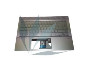 Clavier français rétro-éclairé avec repose-poignets argent type 2 neuf d'origine HP pour HP Pavilion 14-CE SERIES (attention plusieurs versions existent pour ce modèle, nous contacter)