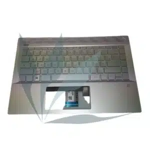 Clavier français rétro-éclairé avec repose-poignets argent type 2 neuf d'origine HP pour HP Pavilion 14-CE SERIES (attention plusieurs versions existent pour ce modèle, nous contacter)