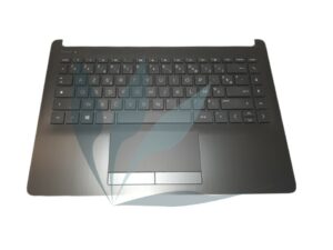 Clavier français avec repose-poignets poignets noir reflets argent neuf d'origine HP pour HP Notebook 14-CF SERIES