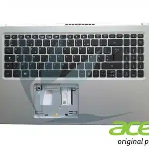 Clavier français non rétro-éclairé avec repose-poignets argent  neuf d'origine Acer pour Acer Aspire A515-56