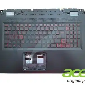 Clavier français rétro-éclairage rouge avec plasturgie repose-poignets noire neuf d'origine Acer pour Acer Aspire Nitro AN517-55