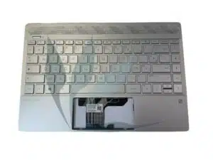 Clavier français rétro-éclairé avec repose-poignets argent neuf d'origine HP pour HP Pavilion 13-AN SERIES (version avec lecteur d'empreinte)
