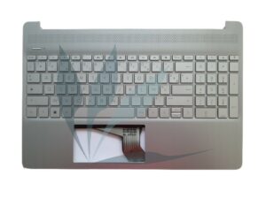 Clavier français avec plasturgie repose-poignets argent neuf d'origine HP pour HP 15S-EQ SERIES