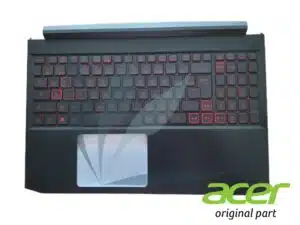 Clavier français rétro-éclairé avec plasturgie repose-poignets noire (lettres rouges) neuf d'origine Acer pour Acer Aspire Nitro AN515-57
