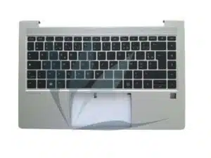 Clavier français avec plasturgie repose-poignets argent neuf d'origine HP pour HP Probook 440 G8 (version non rétro-éclairée)