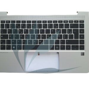 Clavier français avec plasturgie repose-poignets argent neuf d'origine HP pour HP Probook 440 G8 (version non rétro-éclairée)