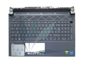 Clavier français avec plasturgie repose-poignets noire d'origine Dell neuf pour Dell G15 5520