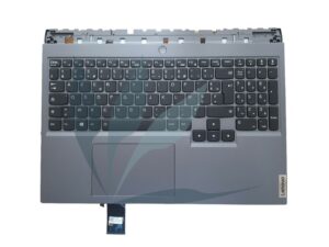 Clavier français rétro-éclairé avec plasturgie repose-poignets gris foncé neuf d'origine Lenovo pour Lenovo Legion 5 Pro-16ACH6H