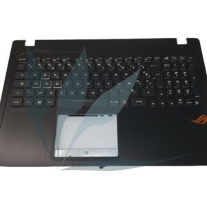 Clavier français rétro-éclairé avec repose-poignets noir lettres des touches blanches logo orange neuf d'origine Asus pour Asus G553VE