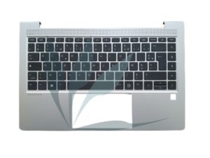 Clavier français avec plasturgie repose-poignets argent non rétro-éclairé pour HP Probook 640 G8