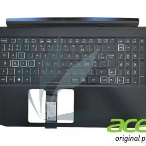 Clavier français rétro-éclairé avec repose-poignets noir neuf d'origine Acer pour Acer Nitro AN515-55 (pour modèles avec carte graphique GTX1660/2060)- nous contacter en cas de doute sur la compatibilité avec votre modèle -