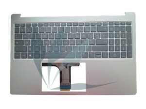Clavier français avec plasturgie repose-poignets argent neuf d'origine HP pour HP 15-FC SERIES (version non rétro-éclairée sans lecteur d'empreinte)