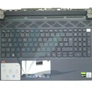 Clavier français rétro-éclairé avec plasturgie repose-poignets noir neuf d'origine Dell pour Dell G15 5511