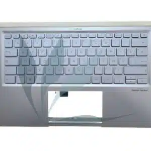 Clavier français avec plasturgie repose-poignets "bleu argenté" neuf d'origine Asus pour Asus ZenBook UX431F (attention plusieurs types de claviers ont été installés sur ce modèle)