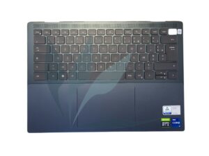 Clavier français rétro-éclairé avec plasturgie repose-poignets "gris-bleu" neuf d'origine Dell pour Dell Inspiron 14 Plus 7420