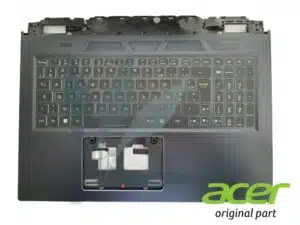 Clavier français rétro-éclairé type 1 avec plasturgie repose-poignets noire neuf d'origine Acer pour Acer Predator Helios PH317-56