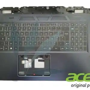 Clavier français rétro-éclairé type 1 avec plasturgie repose-poignets noire neuf d'origine Acer pour Acer Predator Helios PH317-56