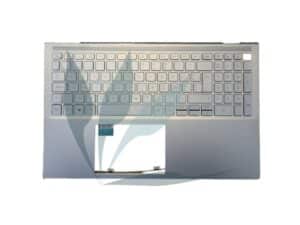 Clavier français avec plasturgie repose-poignets argent neuf d'origine Dell pour Dell Inspiron 7501 (modèles avec prise Thunderbolt)