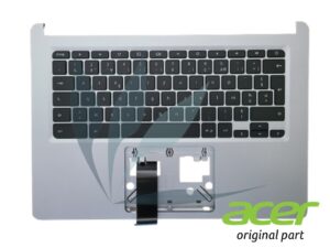 Clavier français avec plasturgie repose-poignets argent bleuté neuf d'origine Acer pour Acer Chromebook CB314-1HT