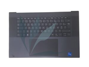Clavier français rétro-éclairé avec plasturgie repose-poignets noire neuf d'origine Dell pour Dell XPS 9710