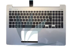 Clavier fran&ccedil;ais avec repose-poignets argent neuf d'origine Asus pour Asus S551 (pour Asus S551LB, Asus S551LN, Asus S551LA)