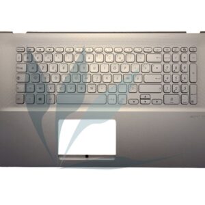 Clavier français avec plasturgie repose-poignets argent type 2 neuf d'origine Asus pour Asus X712JA