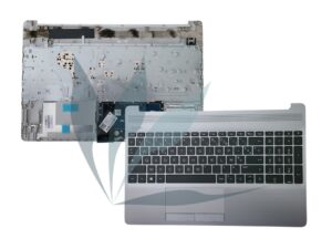 Clavier fran&ccedil;ais avec plasturgie repose-poignets grise neuf d'origine HP pour HP Notebook 250 G8
